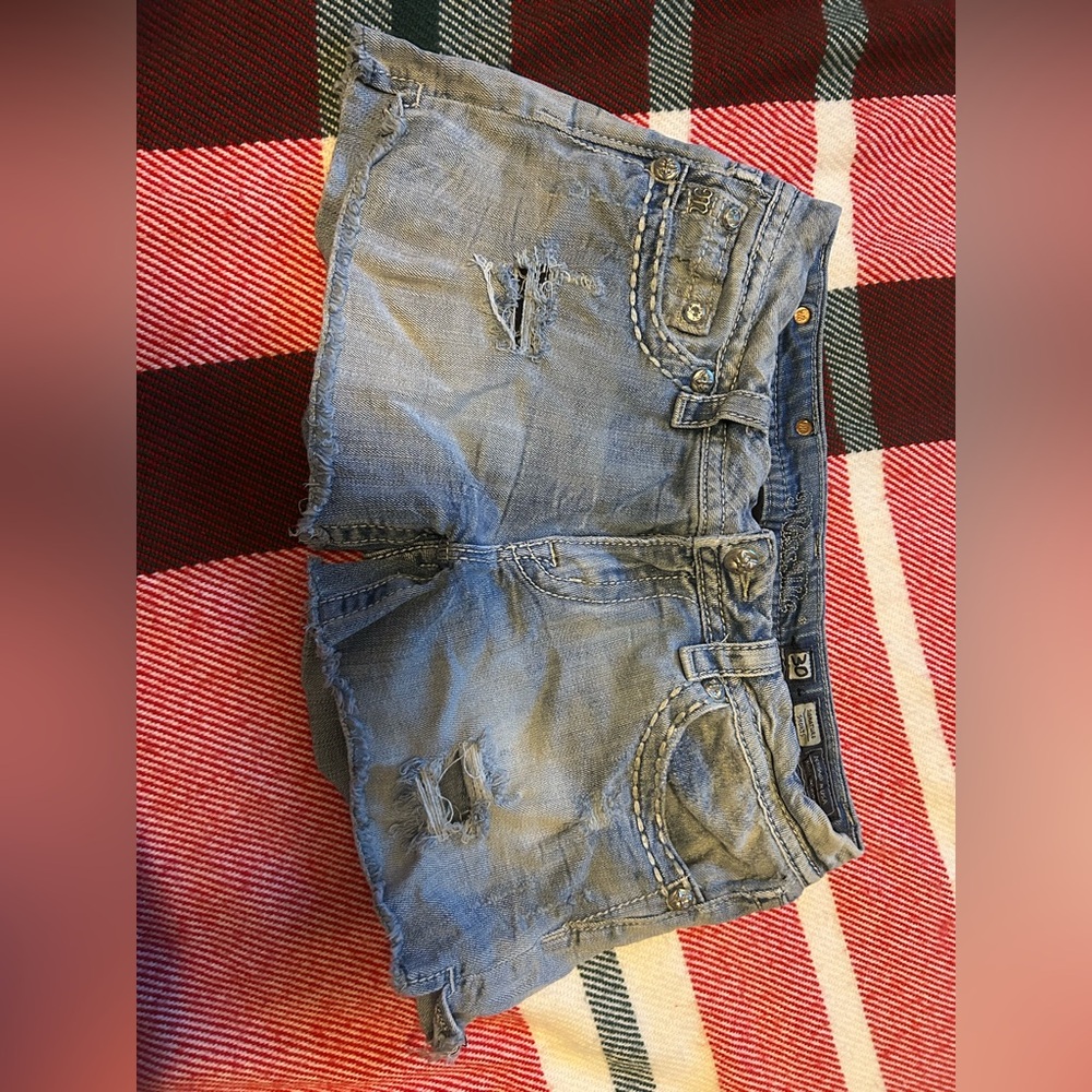 Miss Me Light Blue Jean Shorts
